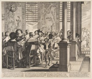 Bankiet na powrót syna marnotrawnego, ca. 1636. autorstwa Unbekannt