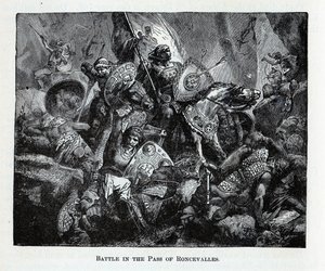 Bitwa pod przełęczą Roncevaux, 1882 autorstwa Unbekannt