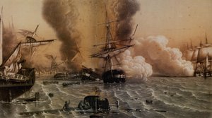 Bitwa pod Sinopem 30 listopada 1853 r., połowa XIX w. autorstwa Unbekannt