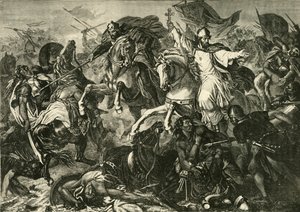 Biskup Ratyzbony w bitwie pod Augsburgiem, bitwa pod Lechfeld 955, 1890. autorstwa Unbekannt