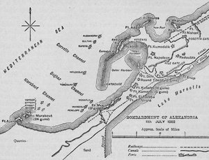 Bombardowanie Aleksandrii: mapa szkicu, 1902 autorstwa Unbekannt
