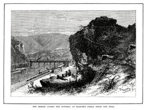 Most przez Potomac w Harpers Ferry, Zachodnia Wirginia, USA, 1877 r autorstwa Unbekannt