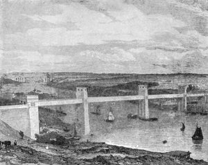 Most rurowy Britannia przez cieśninę Menai, 1850..., 1901. autorstwa Unbekannt