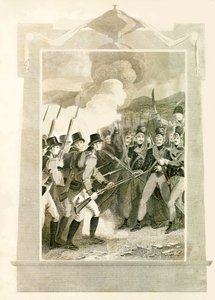 Brytyjczycy atakują bagnetami linie francuskie w bitwie pod Maida, 1806, 1816. autorstwa Unbekannt