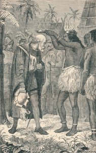 Kacyk nakładający koronę na głowę Kolumba, 1904 autorstwa Unbekannt