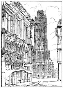 Iglica katedry, Rouen, 1835 1900 autorstwa Unbekannt