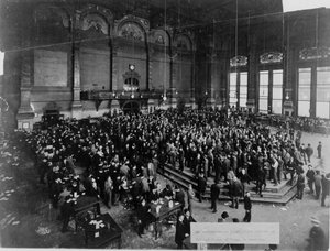 Posiedzenie Chicago Board of Trade, ok. godz. 1900 autorstwa Unbekannt
