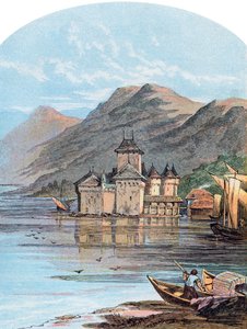 Zamek Chillon, Jezioro Genewskie, Szwajcaria, 1864 r. autorstwa Unbekannt