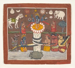 Ubijanie Oceanu Mleka, ca. 1780-90. autorstwa Unbekannt