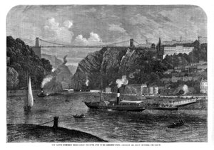Most wiszący Clifton na rzece Avon, 1864 r autorstwa Unbekannt