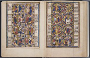 Kreacja. Biblijne moralisée Codex Vindobonensis 2554, ok. 1250 autorstwa Unbekannt