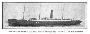 Liniowiec Cunard Carpathia, który uratował ocalałych z katastrofy, 20 kwietnia 1912 r. autorstwa Unbekannt