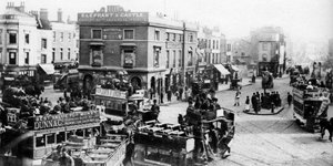Słoń i zamek w czasach tramwaju konnego, Londyn, 1926-1927 autorstwa Unbekannt