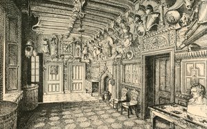 Hol wejściowy. - Wzdłuż ściany znajduje się wiele garniturów ze starej zbroi., 1882. autorstwa Unbekannt