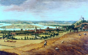 Okolice Londynu z Greenwich, c1620-1630 autorstwa Unbekannt