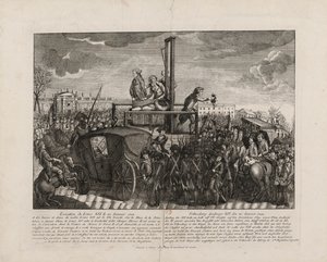 Egzekucja Ludwika XVI na Placu Rewolucji w dniu 21 stycznia 1793 r., ok. godz. 1793. autorstwa Unbekannt