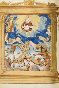 Upadek Lucyfera. Z Księgi Godzin, c. 1500 autorstwa Unbekannt