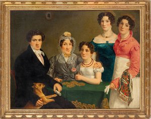 Rodzina kompozytora Vincenzo Belliniego, pierwsza ćw. XIX w. autorstwa Unbekannt