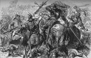Walka o sztandar w Pinkie, 10 września 1547, c1880 autorstwa Unbekannt