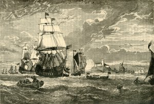 Pierwsza flota Kompanii Wschodnioindyjskiej opuszczająca Woolwich, 1601, 1890. autorstwa Unbekannt