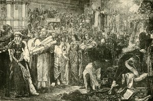 Florentczycy wyrzekają się próżności z rozkazu Savonaroli, 1890. autorstwa Unbekannt
