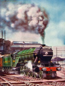Latający Szkot opuszczający stację Kings Cross, ciągnięty przez nr 2563, 1935-36. autorstwa Unbekannt
