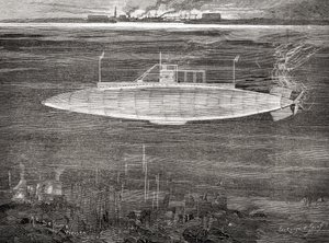Francuski okręt podwodny Gustave Zédé, który został zwodowany w 1900 roku. autorstwa Unbekannt