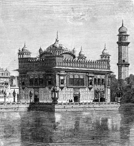 Złota Świątynia i Jezioro Nieśmiertelności w Amritsar, Indie, 1895 autorstwa Unbekannt