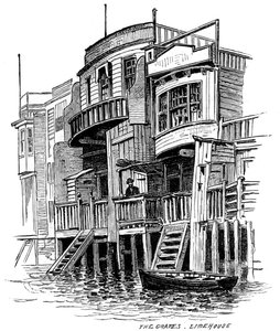 Publiczny dom Grapes, Limehouse, Londyn, 1887 autorstwa Unbekannt