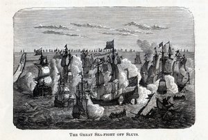 Wielka bitwa morska poza Sluys, 1882 autorstwa Unbekannt