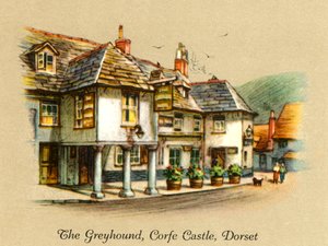 Greyhound, zamek Corfe, Dorset, 1936. autorstwa Unbekannt
