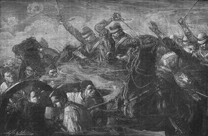 Strażnicy szarżujący na działa w Kassassin, ok. 1882 r. autorstwa Unbekannt