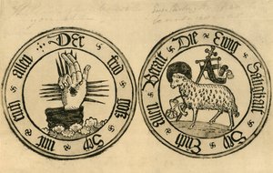 Ręka Boga i Agnus Dei, 1915. autorstwa Unbekannt
