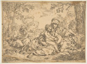 Święta Rodzina ze św. 1639-1648 lub później. autorstwa Unbekannt