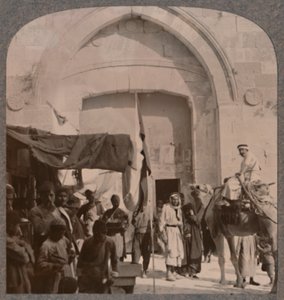 Zamknięta Brama Jafy, ukazująca Igielne Oko, Jerozolima, ok. 1900 autorstwa Unbekannt