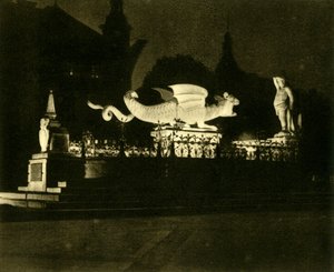 Fontanna Lindwurm, Klagenfurt, Austria, c1935. autorstwa Unbekannt