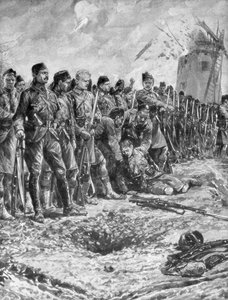 Londyński szkocki pułk terytorialny reformujący swoją linię pod ostrzałem, 31 października 1914, 1926 autorstwa Unbekannt