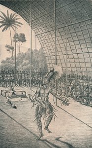 Król Mangbattu Munsa tańczy przed swoimi żonami i wojownikami, c1870, 1903 autorstwa Unbekannt