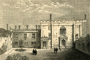 Klasztor św. Jana Jerozolimskiego, Clerkenwell - Kaplica od południa, ok. 1872 r. autorstwa Unbekannt