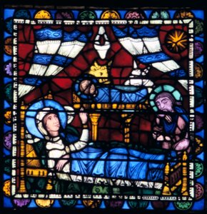 Narodzenia, witraż, katedra w Chartres, Francja, 1194-1260 autorstwa Unbekannt