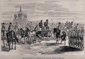 Nihiliści przewiezieni na egzekucję w Petersburgu, ok. 1881 r. autorstwa Unbekannt