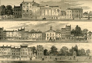 North Side of Knightsbridge w 1820 r., od browaru Cannon do Hyde Park Corner, ok. 1876 r. autorstwa Unbekannt