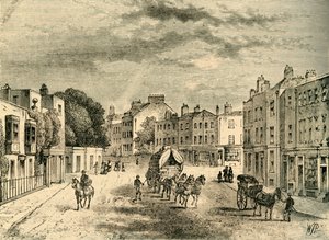 Stara wieś Vauxhall, z wejściem do ogrodów, 1825, c1878. autorstwa Unbekannt