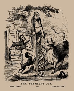 Poprawka premiera. Wolny handel i rolnictwo Peel między wolnym handlem a ochroną, kwiecień 1845. autorstwa Unbekannt