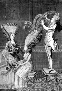 Niedorzeczny nakrycie głowy lub upierzona dama, 1776 autorstwa Unbekannt