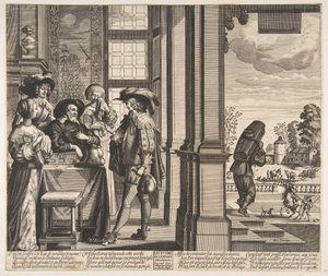 Syn marnotrawny opuszcza dom, ca. 1636. autorstwa Unbekannt