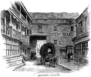 The Queens Head Inn, Southwark, Londyn, 1887 autorstwa Unbekannt