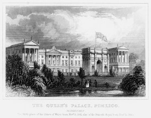 Pałac Queens, Pimlico, Londyn, ok. 1840 r. autorstwa Unbekannt