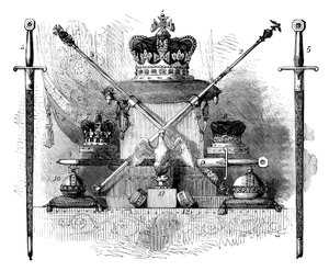 Regalia Anglii, ok. 1820 r., ok. 1895 r autorstwa Unbekannt