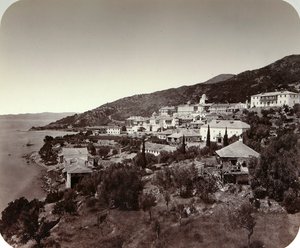 Klasztor Rossikon St Panteleimon na Górze Athos, Grecja, lata 60. XIX wieku autorstwa Unbekannt